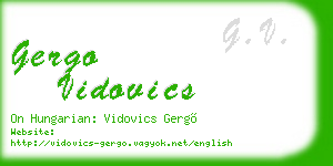 gergo vidovics business card